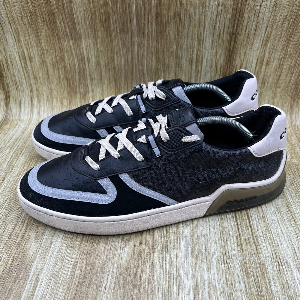 Coach CitySole Signature Court Sneakers Men's Size 12 D Black Charcoal G5015 - Picture 3 of 10